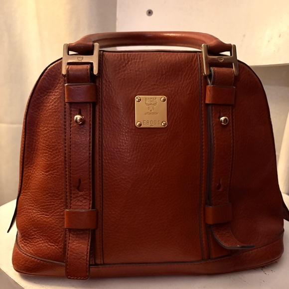 Preloved- -Vintage- MCM Leather Satchel Bag-
